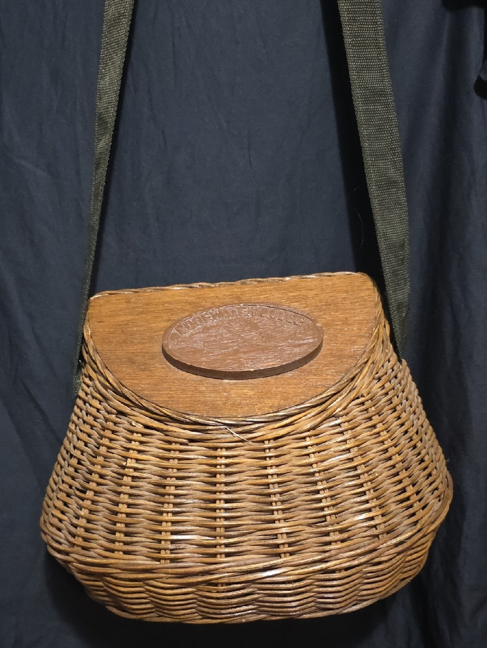 Vintage Edgewater Lodge Fishing Basket
